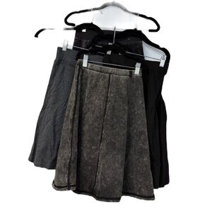Girls Black Gray Mini Pleated Skater Skirt bundle of 4 size 10